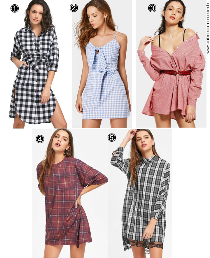 Vestidos Xadrez - Plaid Dresses - Zaful