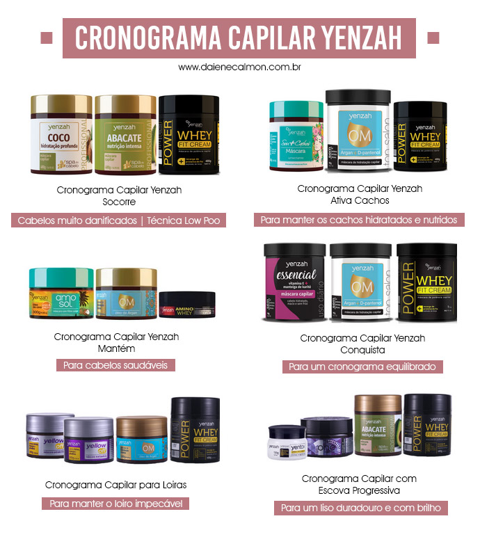 Cronograma Capilar com produtos Yenzah