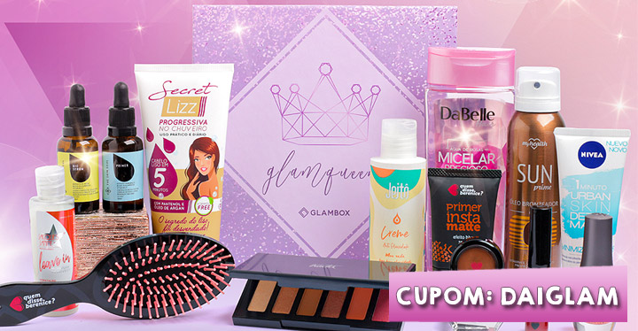 Cupom de desconto Glambox Dezembro 2020 | Até R$80 de desconto + maleta de brinde!