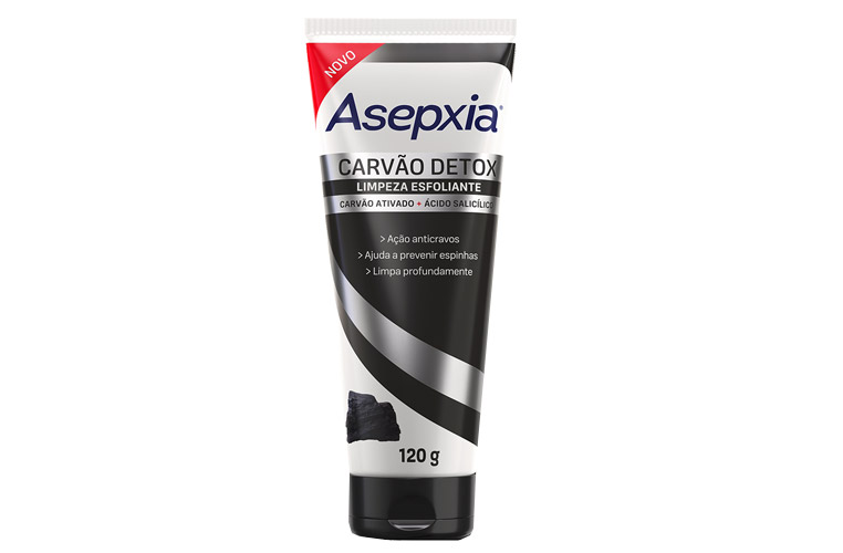 Asepxia amplia linha Carvão Detox - Limpeza Esfoliante