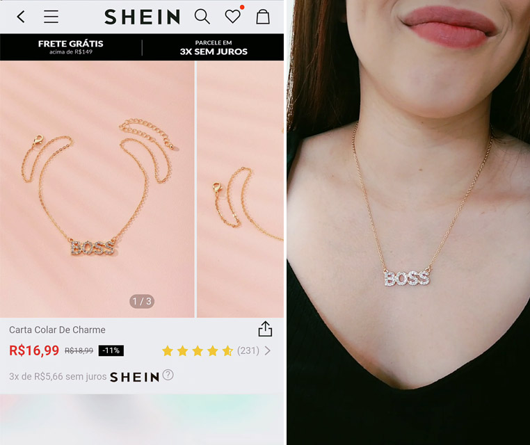 Compras na Shein: Roupas, acessórios e bijuterias