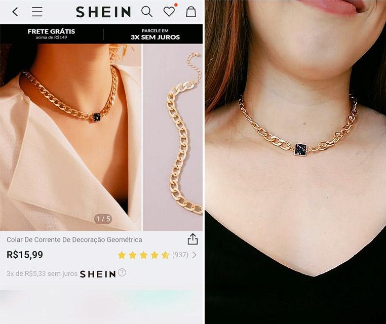 Compras na Shein: Roupas, acessórios e bijuterias