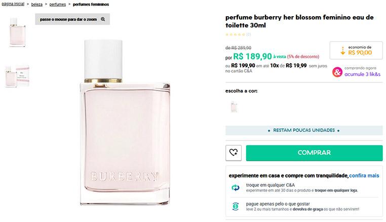 Perfume Her Blossom Feminino Eau de Toilette - Burberry