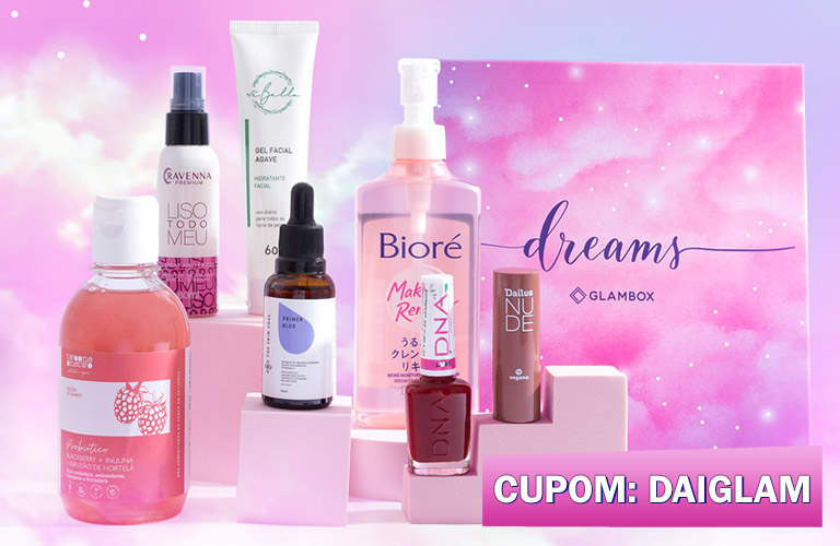 Cupom de desconto Glambox Março 2022 | Até R$80 de desconto + brindes!