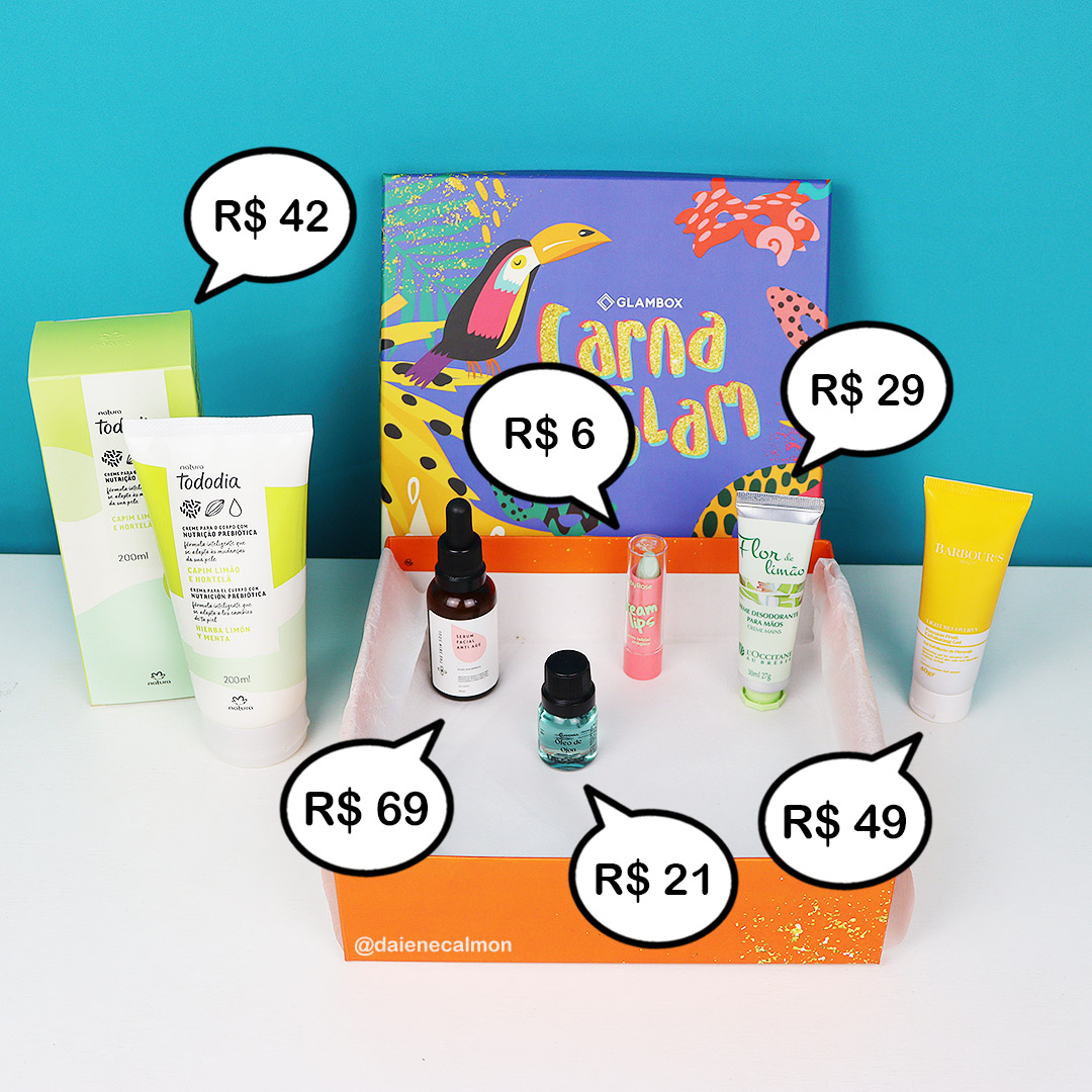 O que veio na Glambox Fevereiro 2023 – Glambox Carna Glam