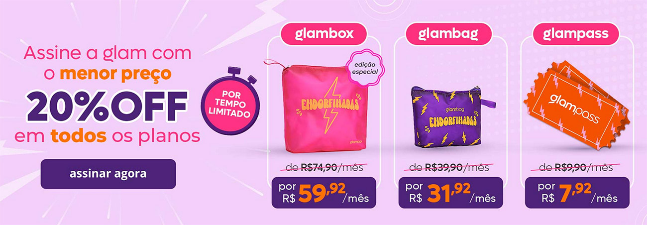 Cupom de desconto Glambox Agosto 2023 - Glambox Endorfinadas